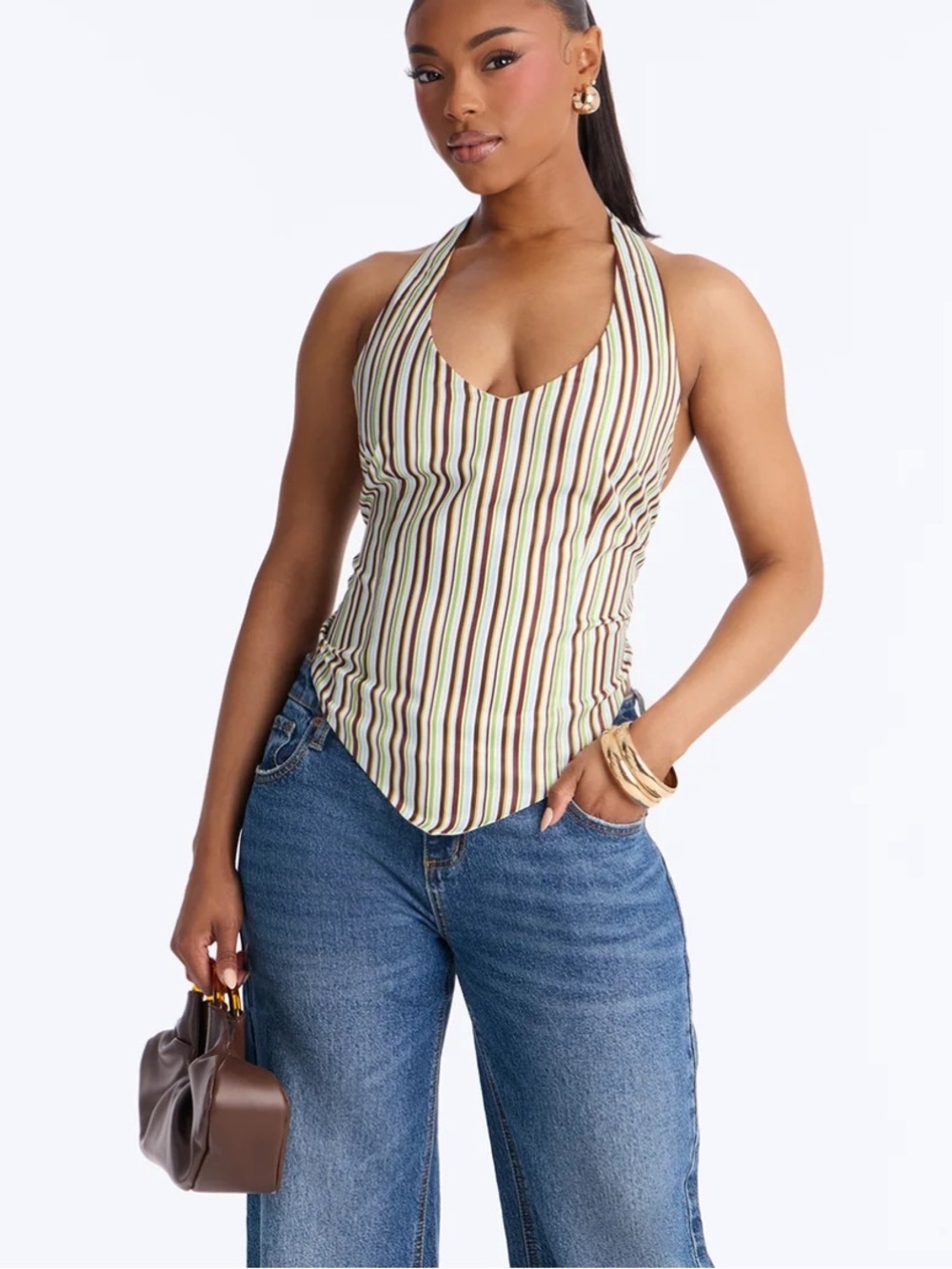 Made For Summer Days Bandana Striped Halter
